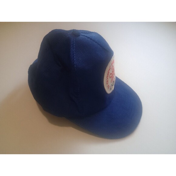 VINTAGE 1988 Calgary Winter Olympics Hat Snapback Blue Corduroy - Picture 4 of 7